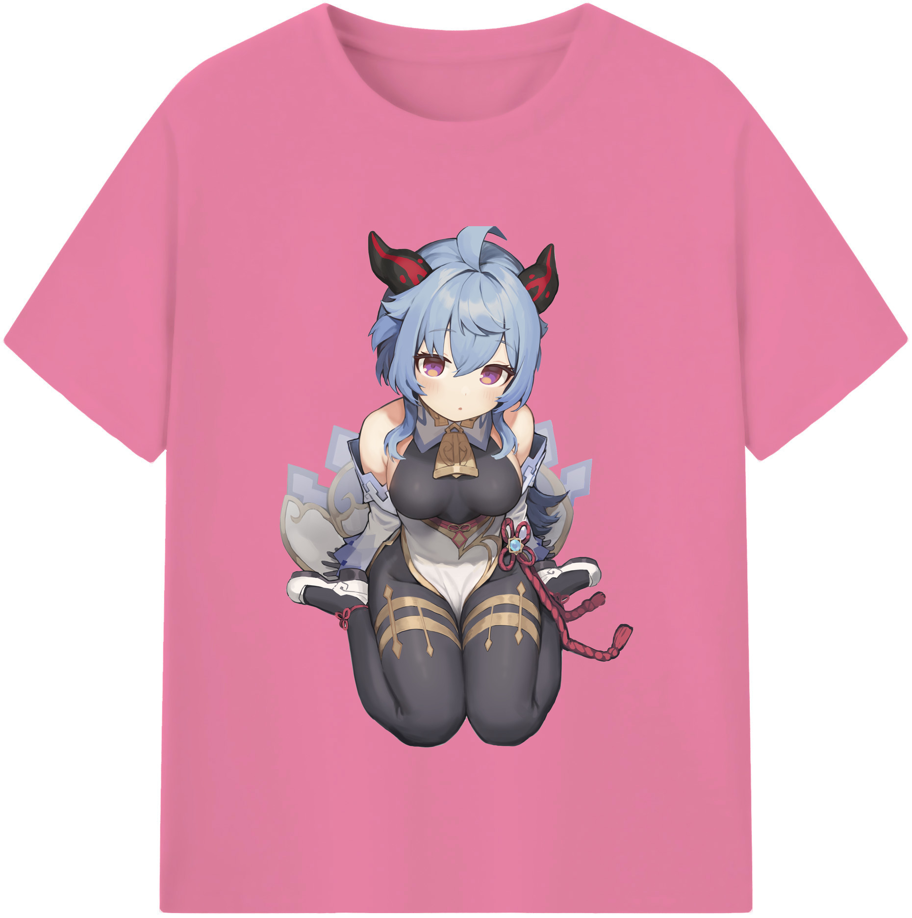 げんし神 甘雨 かんう genshin Ganyu 綿100％半袖Tシャツ（フロントプリント）